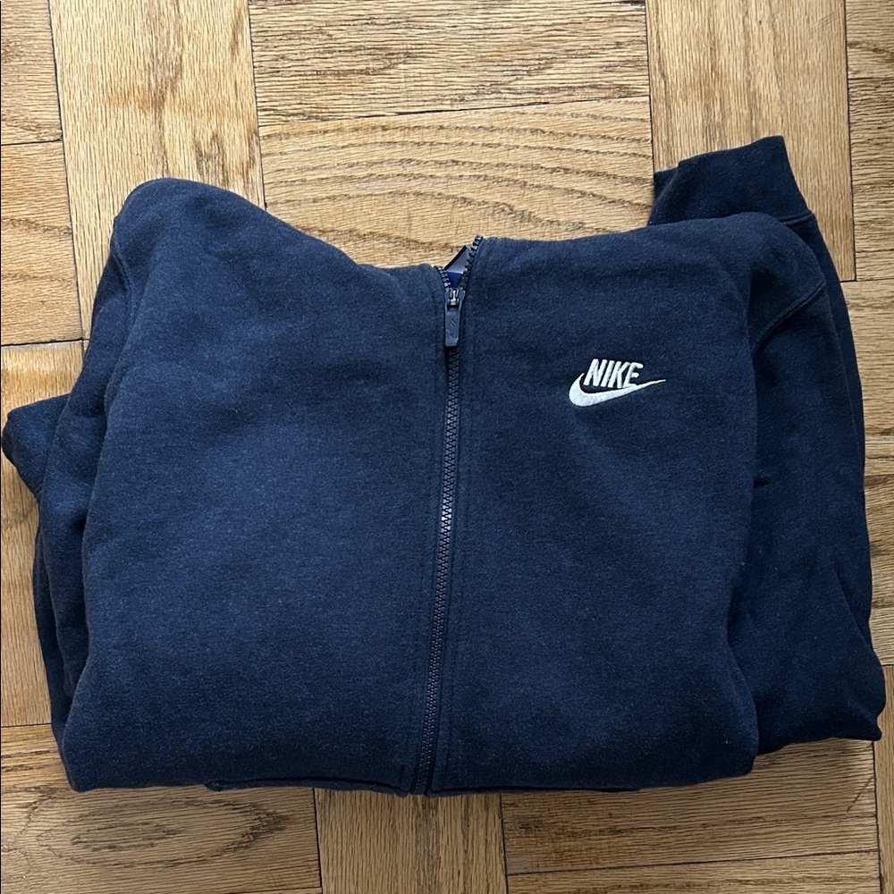 Nike Navy Blue Zip-Up Hoodie